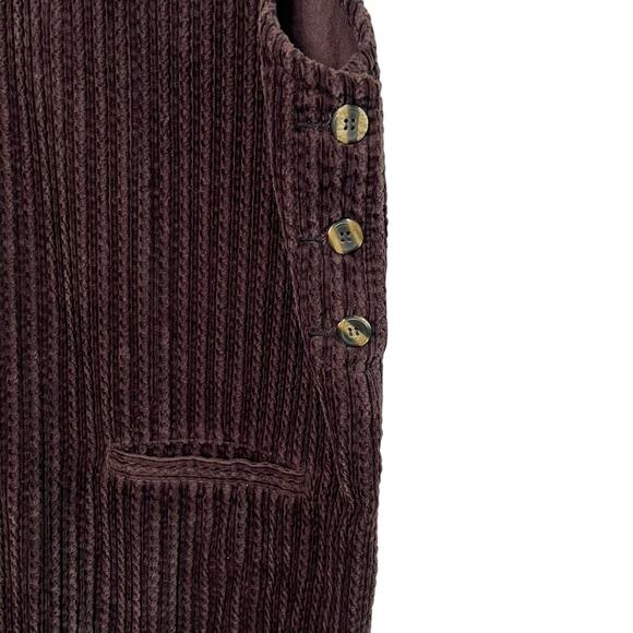 Vintage 90s AMI Paris Jumper Dress Corduroy Brown Medium Pockets Cottagecore - Picture 9 of 9